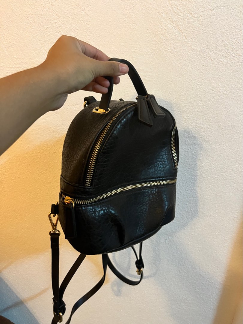 Zara mini leather backpack sales