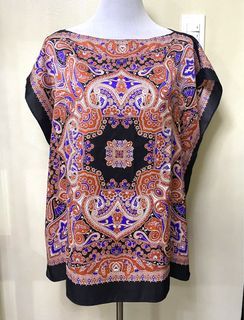 Zara Paisley Scarf Print Top