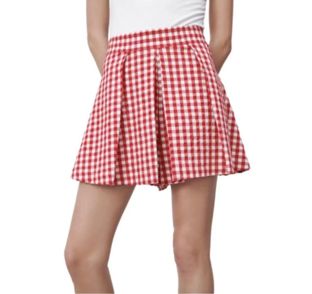 Red gingham sale shorts womens