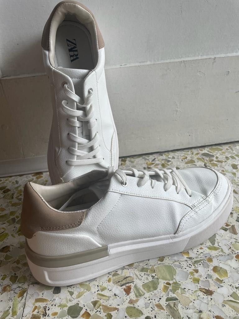 Zara white Beige Sneakers Shoe