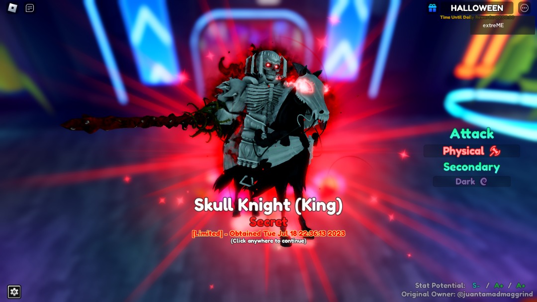 $10 SGD Skull Knight (King), Anime Adventures
