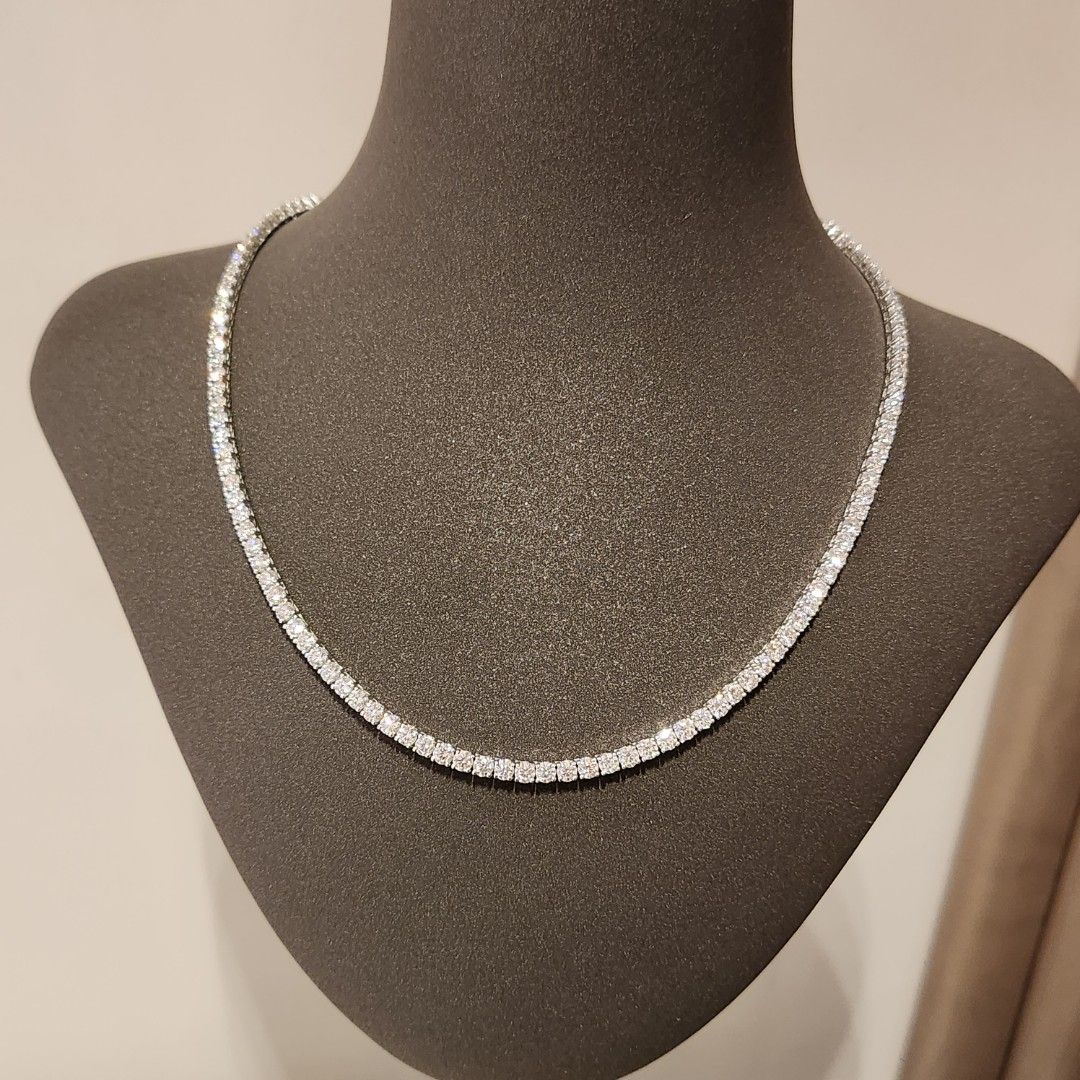 White gold clearance diamond tennis necklace