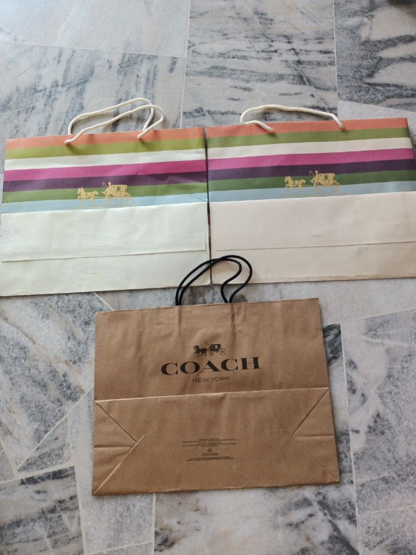 3 Coach Paper Bags, Women's Fashion, Bags & Wallets, Tote Bags on Carousell