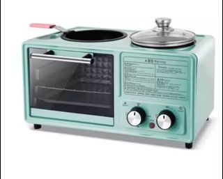 4 in 1 mini breakfast machine oven toaster steamer pan