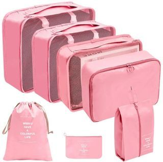 7 Pcs Travel Luggage Suitcase Organizer Storage Bag Set Pouches For Clothes Toiletries  Travel Kit Shoes Underwear