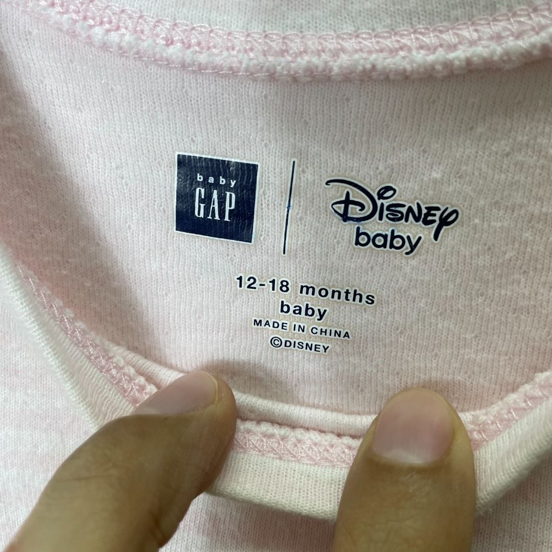 SALE 1 YEAR GAP BABY X DISNEY BABY ROMPER SUIT FULL GIRL BABY KIDS BAYI COTTON PINK COLOR FASHION CUTE