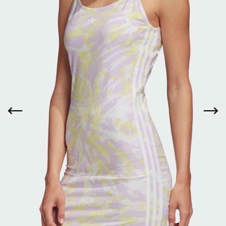 Adidas originals three stripe bodycon store dress in pink tie dye