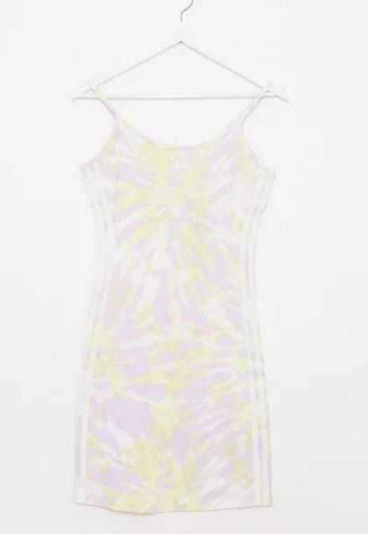 ADIDAS Originals three stripe bodycon dress in green tie dye