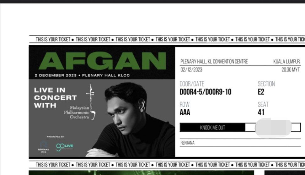 Afgan Concert Ticket 2023, Tickets & Vouchers, Event Tickets on Carousell