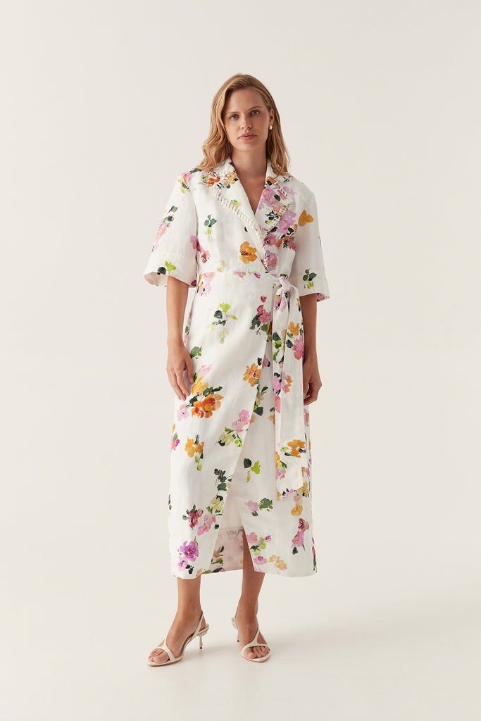 Aje Tabitha Wrap Front Midi Dress Women s Fashion Dresses Sets Dresses on Carousell