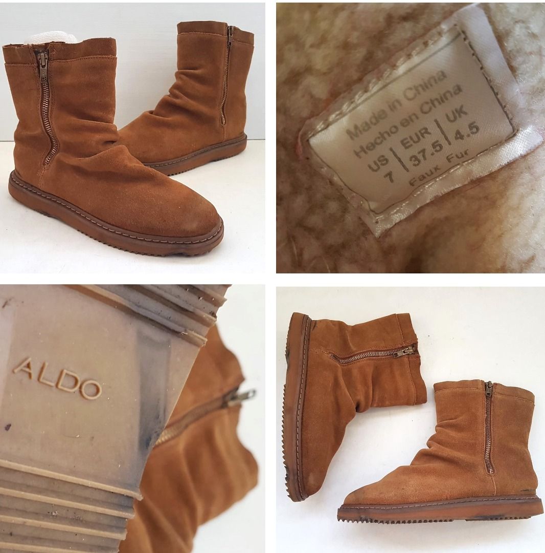 Aldo faux fur boots on sale
