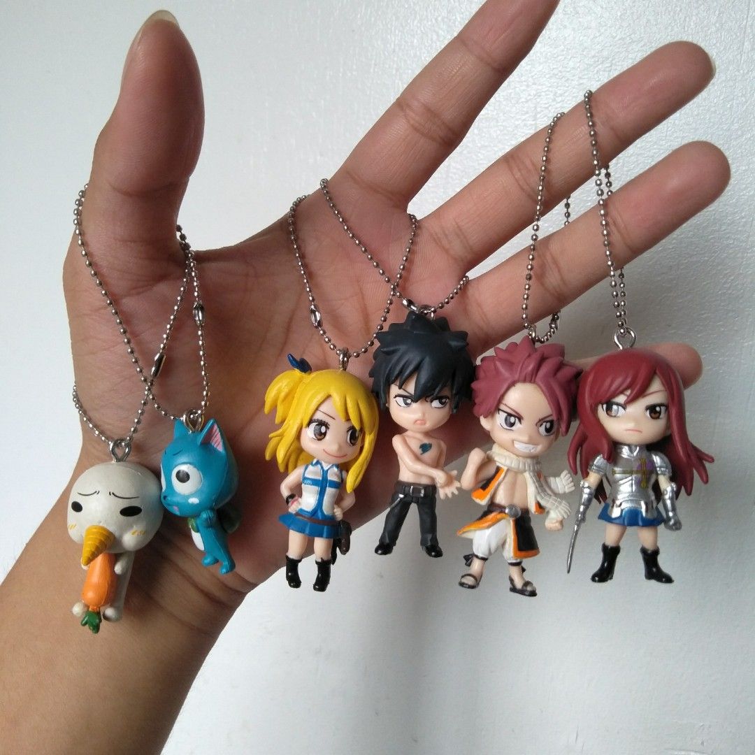 Unisex Gifts Anime Fairy Tail Keychain Pendant Key ring Jewelry Cosplay  4Pcs/set
