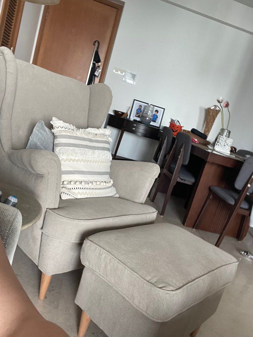 Arm Chair and stool, Furniture & Home Living, Furniture, Chairs on