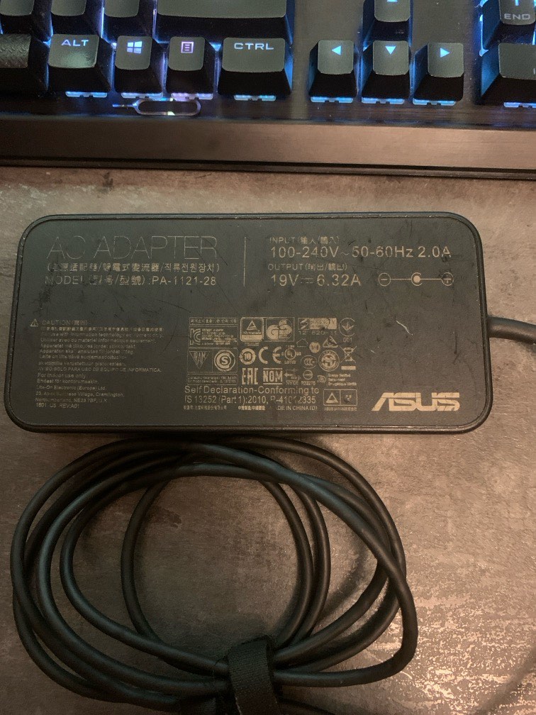 Original Asus gaming laptop charger 4mm , Computers & Tech, Parts