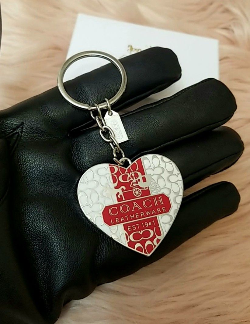Coach heart keychain on sale