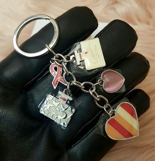 Authentic Coach Heart Pink Perfume Keychain