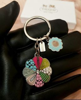 Authentic Coach Multicolore Flower Bloom Keychain