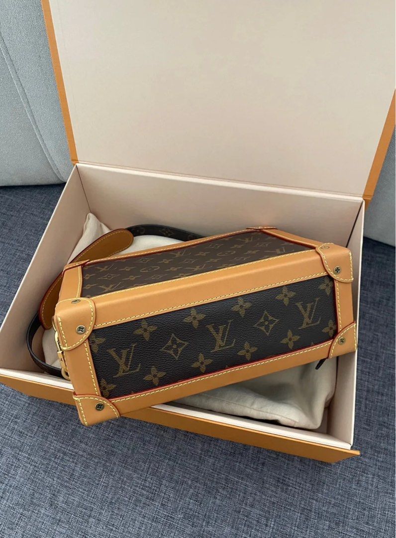 LV LV Unisex Clutch Box Brown Monogram Eclipse Coated Canvas Cowhide  Leather in 2023