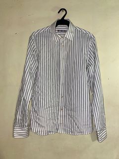 Authentic Topman Pinstripe Long Sleeves Polo