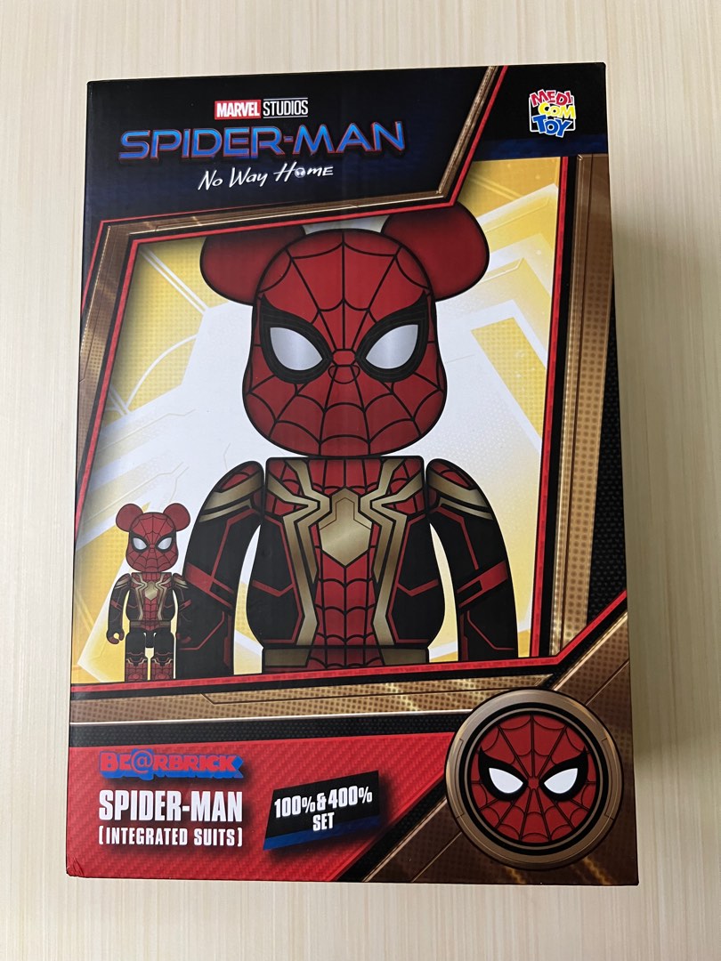 Bearbrick spiderman integrated suit 100% 400% marvel no way