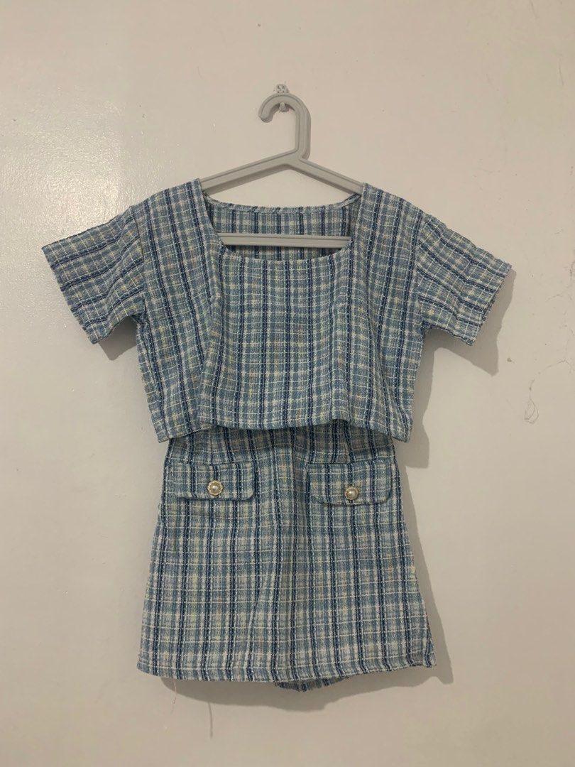 BKK Blue Tweed Coordinates (Category: Sets or Coordinates) located in Manila. Submitted by jean_closet (Listing ID 1263261106, Image 1). Description: Super cute! Also available in white Fits S - M DM ME YOUR OFFERS .