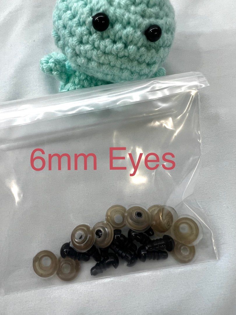 6mm Amigurumi Safety Eyes in Black Plastic for Doll Amigurumi -  in  2023