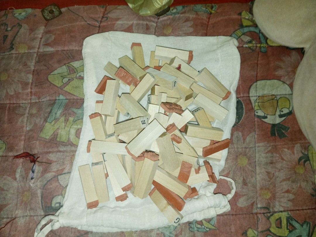 BRAND NEW WOODEN STAMP (Category: Craft Supplies & Tools) located in Caloocan City. Submitted by mazed22 (Listing ID 1263194092, Image 1). Description: wooden stamp per letter with rubber at the top.