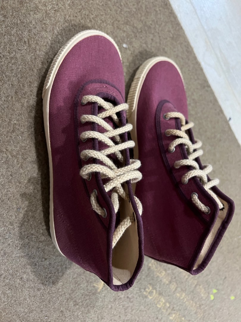 Maroon high top top sneakers