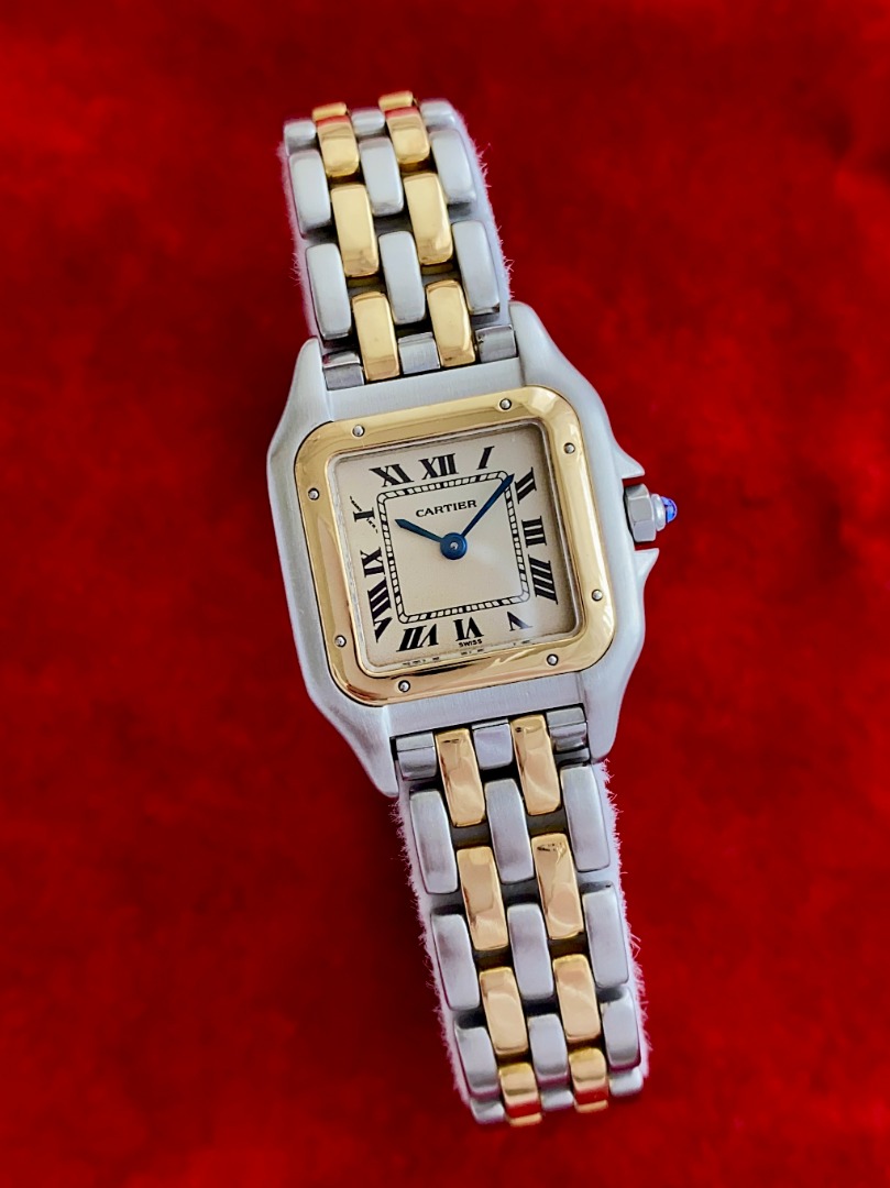 CARTIER Panthère Classique Et Figaro 2-Row Gold & Steel Mini 22mm ...