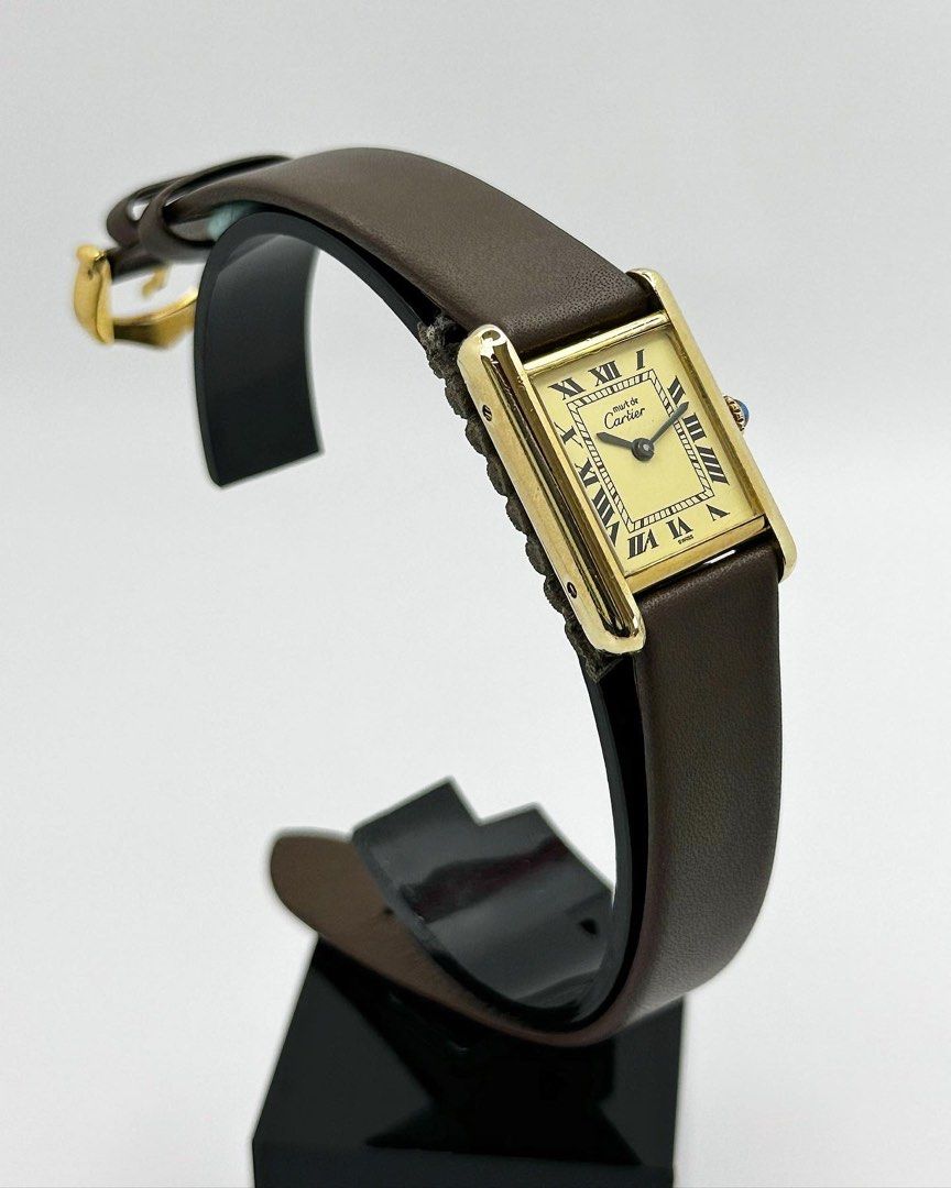 Cartier Tank Must de SM Vermeil SV925 Gold Plated 20M Manual Winding