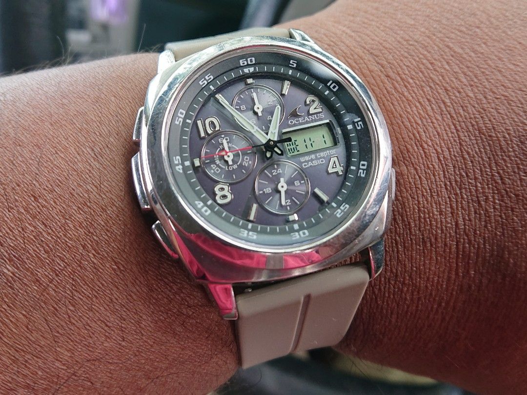 CASIO オシアナス OCW-510LJの革ベルト - 腕時計(アナログ)