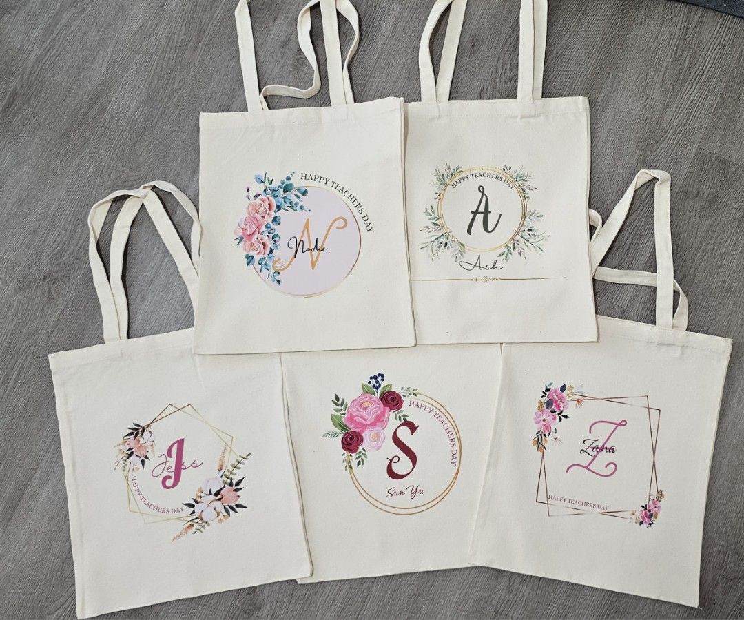 Christmas Xmas Canvas tote bag Personalised Customised print logo