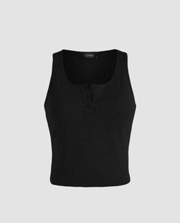 {CIDER} Solid Rib Tank Top