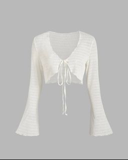 {CIDER} White Textured Cardigan