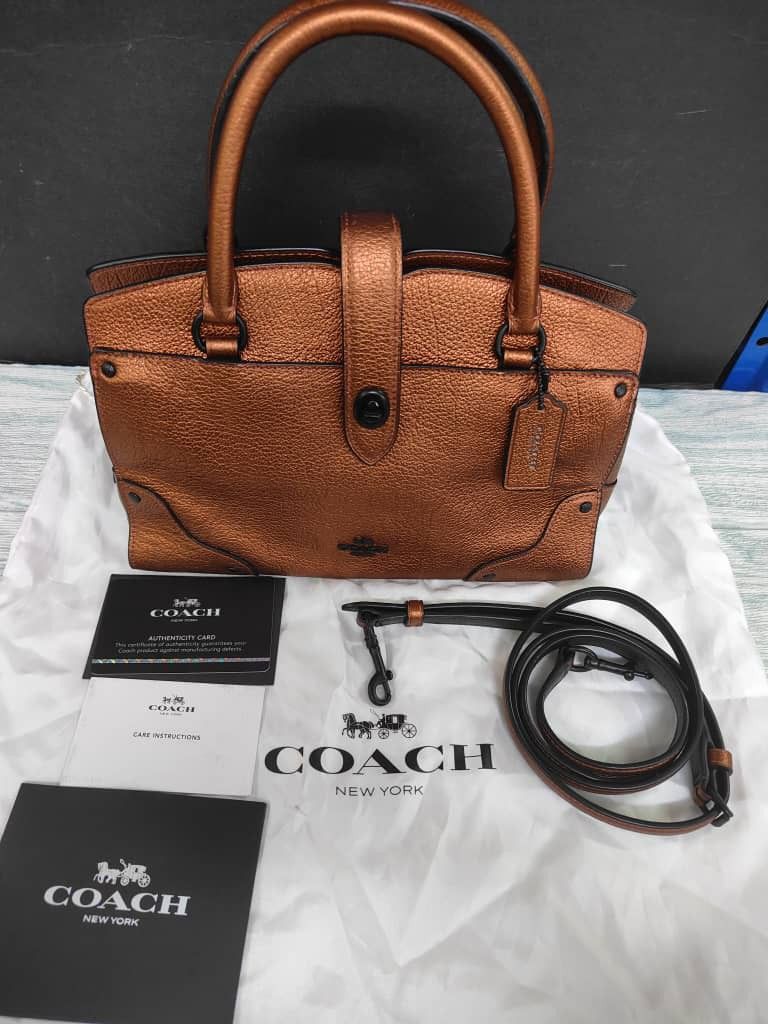 Coach Mercer Satchel 24 in Metallic Copper 2way Bag Model C1781