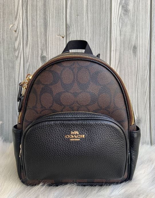 Mini Court Monogram Backpack - Gold/Brown Black – leskinc