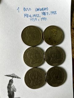 Collector’s item! 1984-1990 old 1 peso coin set series Philippines