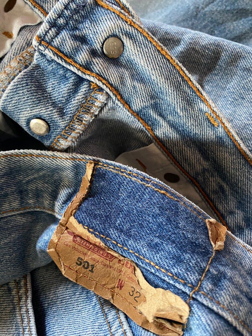 True vintage 60s Levi's 502 big E zipper scovill button 16, Men's Fashion,  Bottoms, Jeans on Carousell