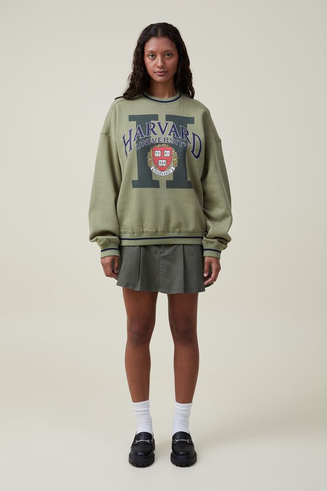 COTTON ON HARVARD CREW SWEATSHIRT Women s Fashion Tops Longsleeves on Carousell