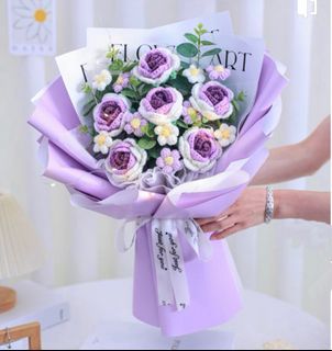 Crochet Flower Balloon Birthday Gift Ideas Home Decoration Housewarming Farewell Newborn Congratulations Get Well Soon Anniversary Wedding Gift Hamper Gift Basket Preserved Graduation Bear Graduation Gown