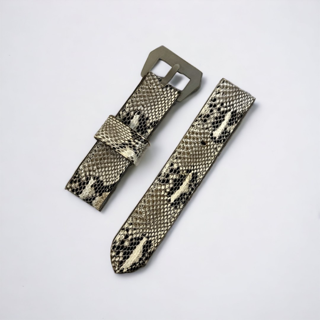 Custom Panerai 27mm White Python Strap with Pin Buckle, Luxury, Watches ...