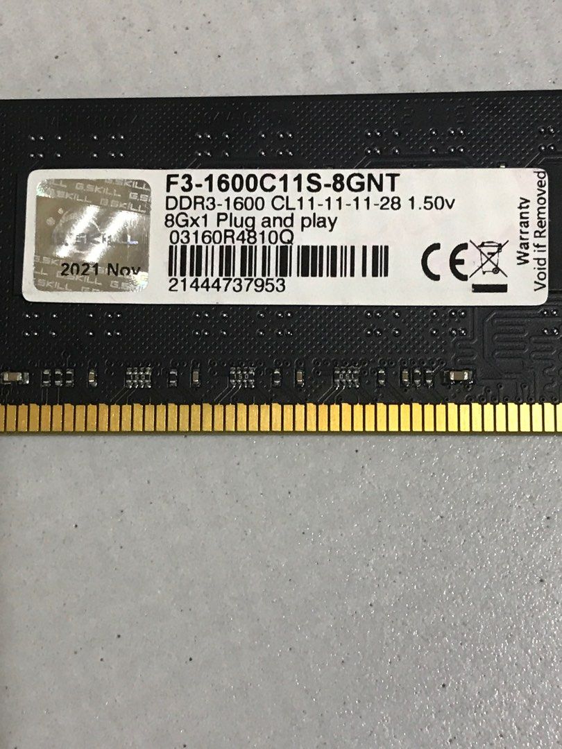 8gb DDR3 1600 G.Skill pc12800 Computers Tech Parts