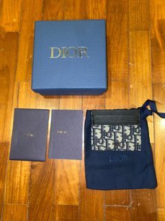 Christian Dior NEW DIOR WALLET PASSPORT HOLDER 30 MONTAIGNE C CANVAS  OBLIQUE CARDS Navy blue Leather ref.501022 - Joli Closet