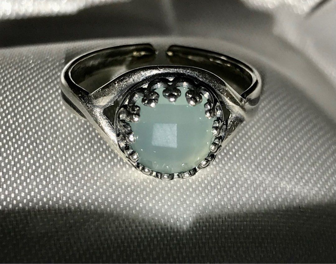 Chalcedony top engagement ring