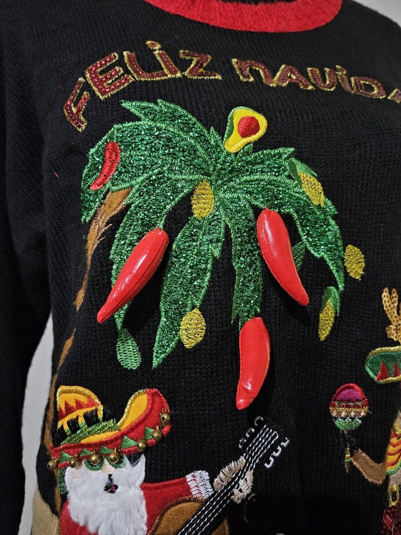 Tropical ugly christmas sweater top