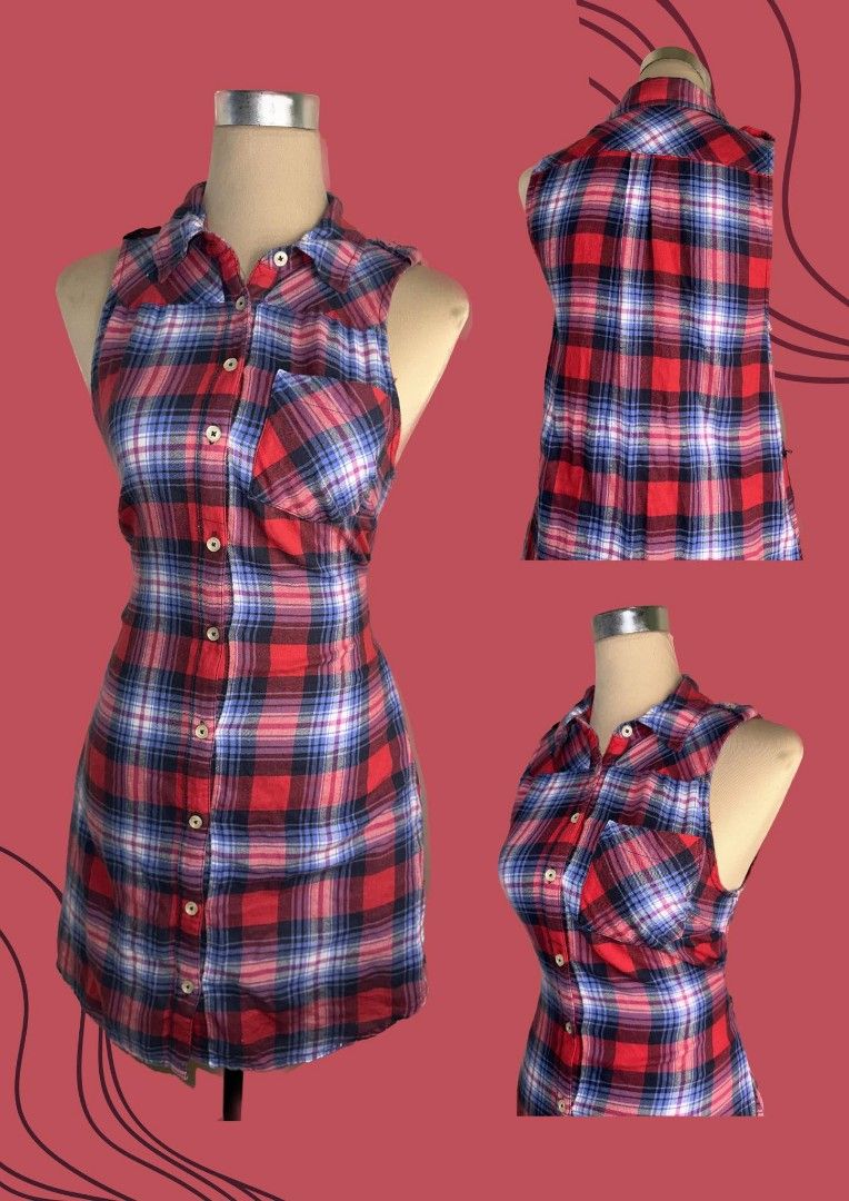 Forever 21 Plaid Sleeveless Flannel Dress Women s Fashion Dresses Sets Dresses on Carousell