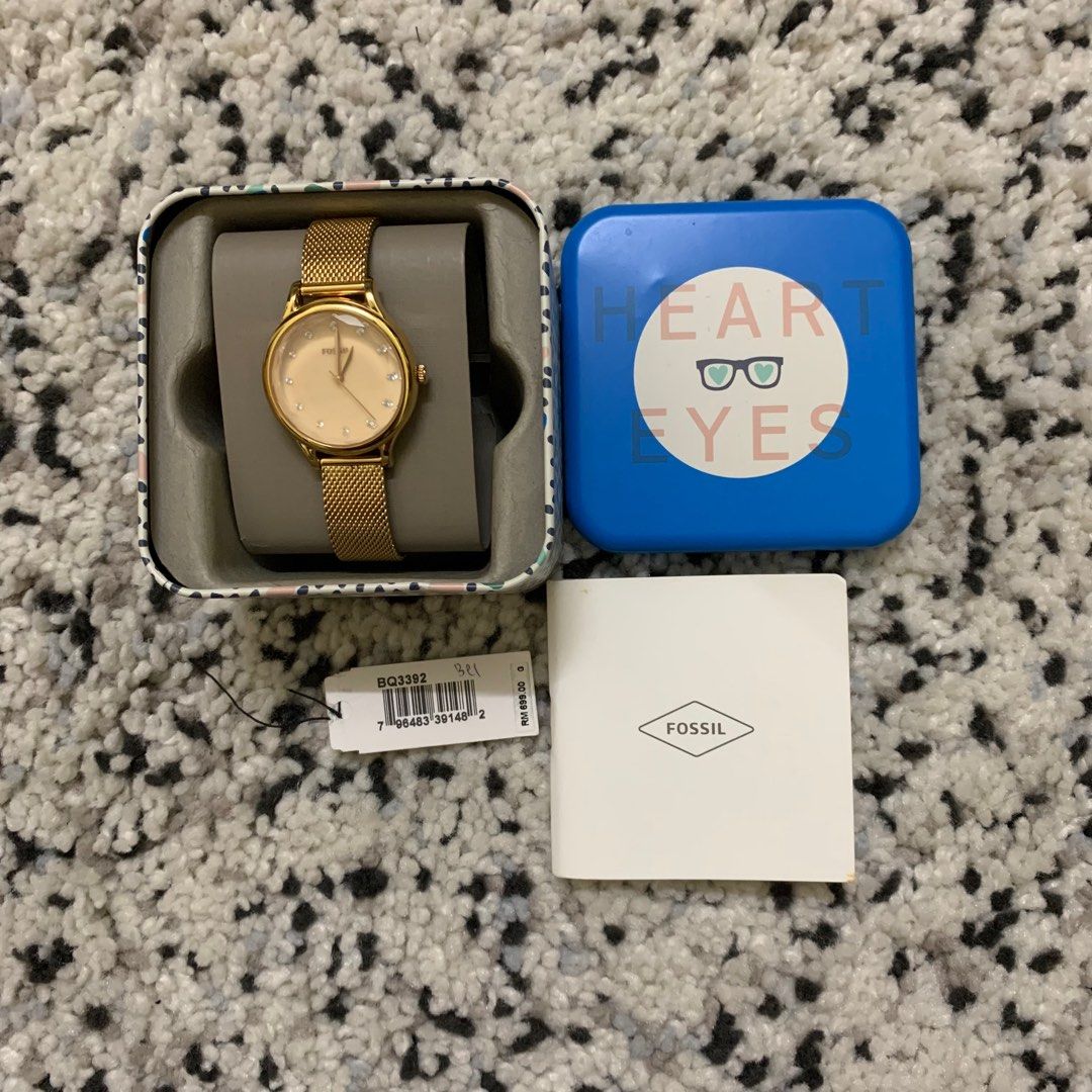 Fossil Laney Three Hand Gold Tone Stainless Steel Watch BQ3392