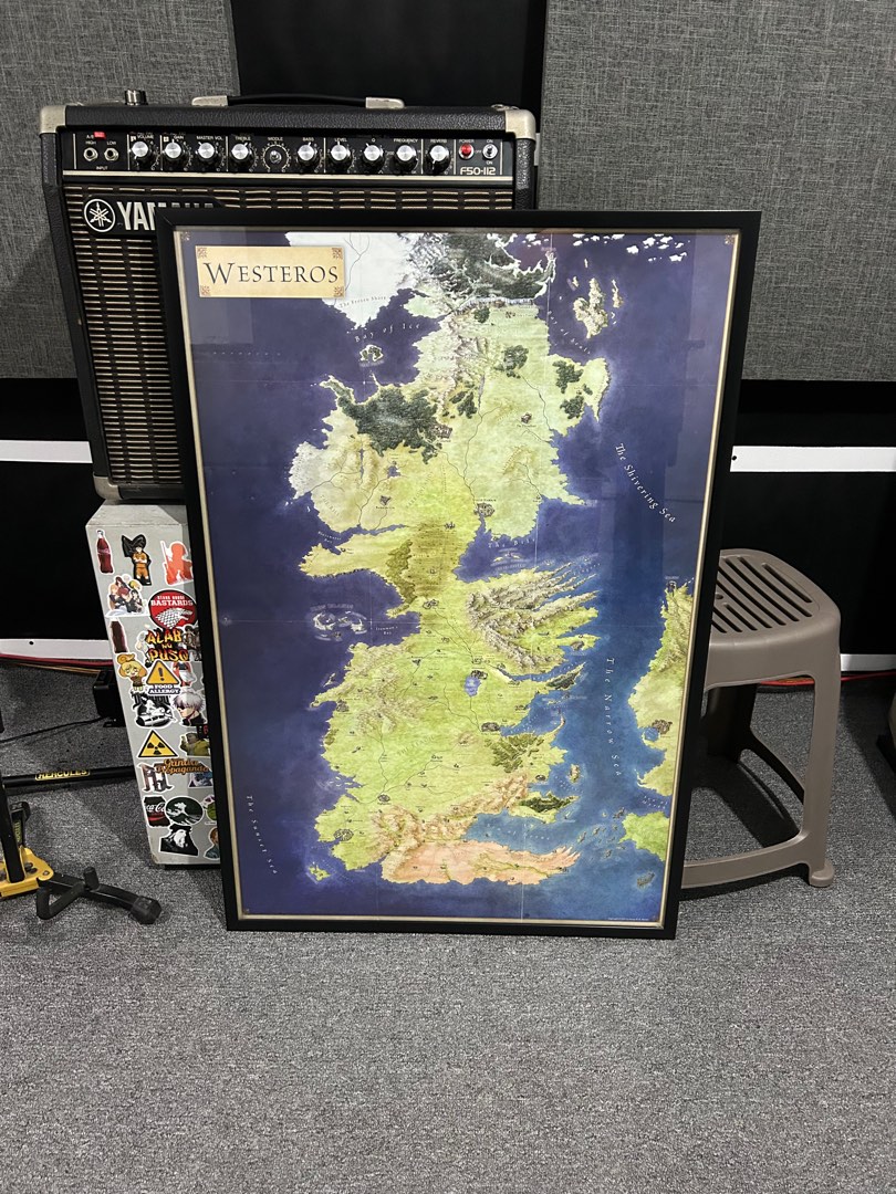 Framed Map Of Westeros 60x90cm Game Of Thrones Hobbies And Toys
