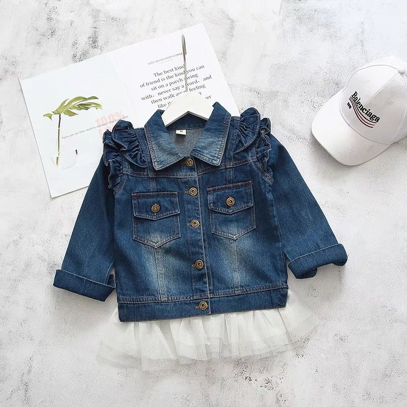 Girls dark blue denim jacket online