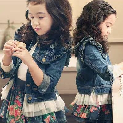 Girls dark blue denim jacket online